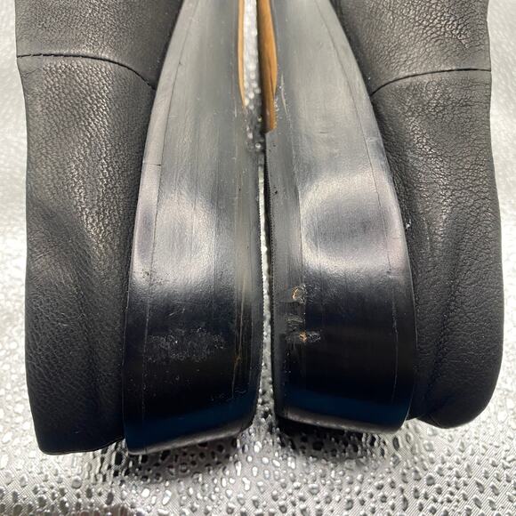 Kelsi Dagger Brooklyn Black Slip On Mules Almond Toe Leather Upper Sz 8.5 - Picture 10 of 12